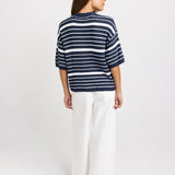 Dylan Knit Tee - Navy/White Stripe