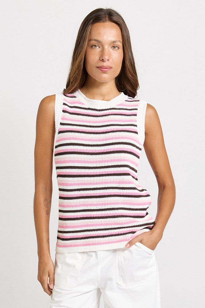 Roni Tank - Chocolate/Pink Combo | Betty Basics