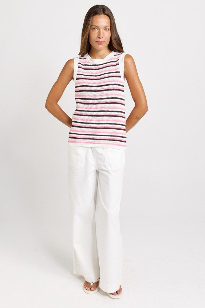 Roni Tank - Chocolate/Pink Combo | Betty Basics