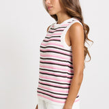 Roni Tank - Chocolate/Pink Combo | Betty Basics