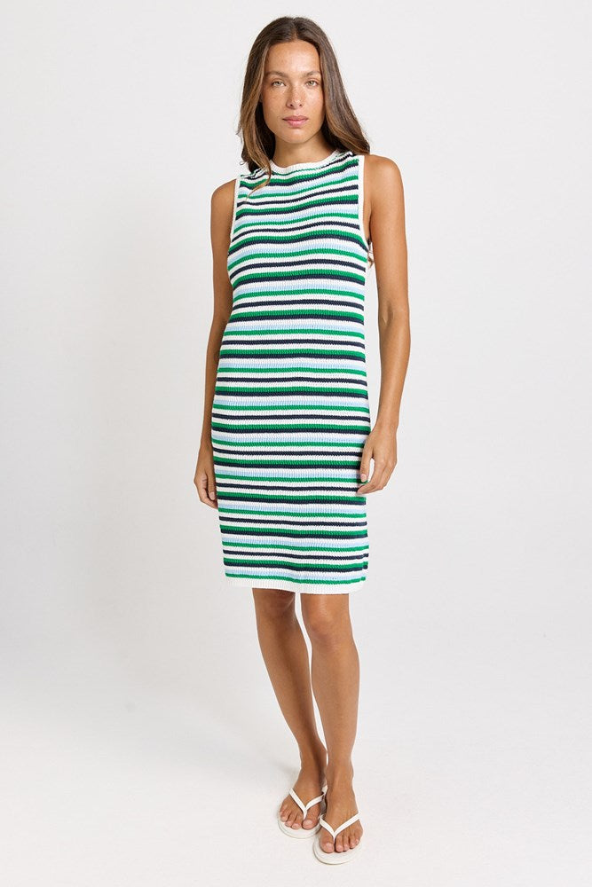 Mandy Tank Dress - Blue/Green Combo | Betty Basics