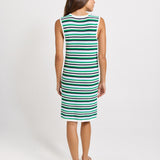 Mandy Knit Tank Dress - Blue/Green Combo