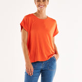 Fallon Bamboo Top - Burnt Ochre