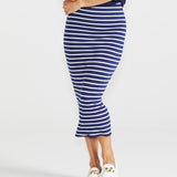 Penelope Reversible Skirt - Black/Parisian Stripe
