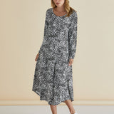 Misha Dress - Black/White Animal Print