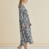 Misha Dress - Black/White Animal Print