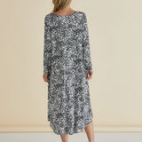 Misha Dress - Black/White Animal Print