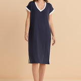 Tula T-Shirt Dress - Petrol/White