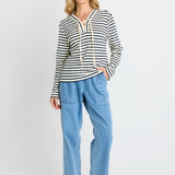 Tammi Tie Top - Navy Stripe