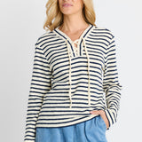 Tammi Tie Top - Navy Stripe