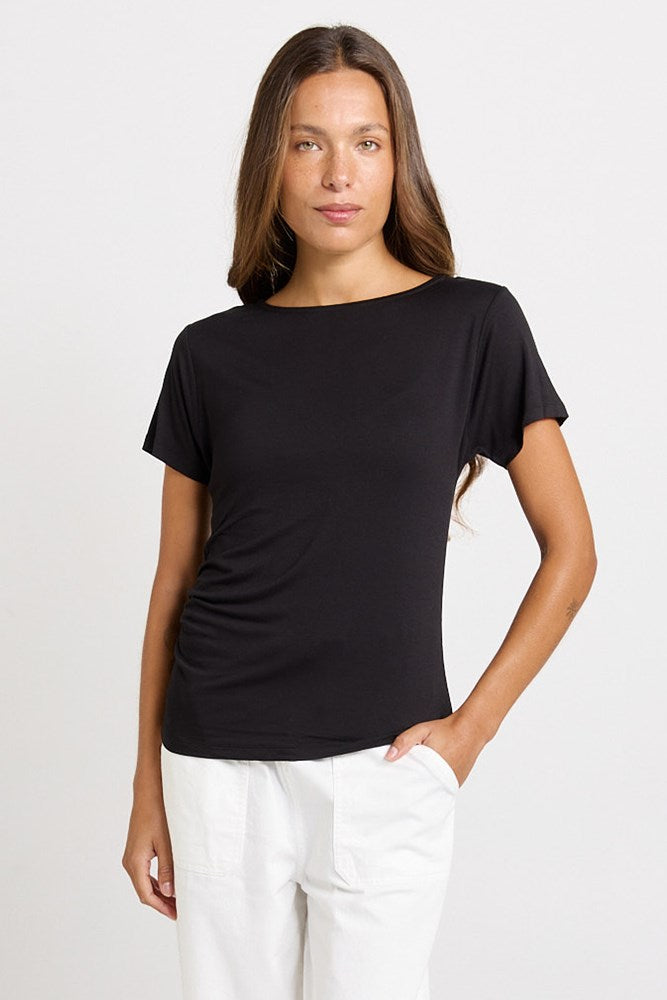 Victoria Viscose Tee - Black | Betty Basics