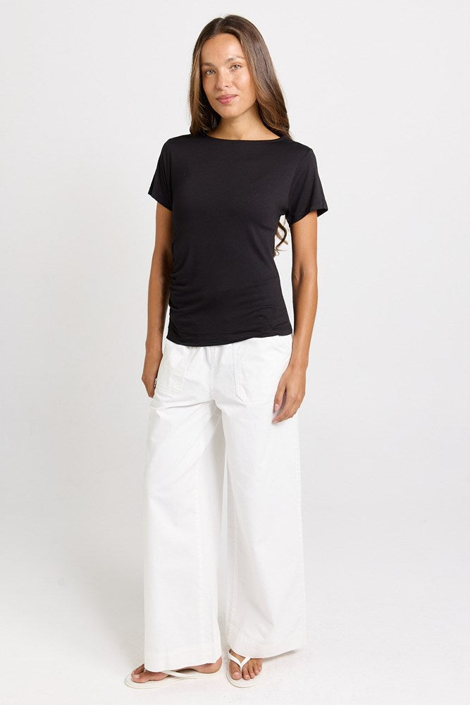 Victoria Viscose Tee - Black | Betty Basics