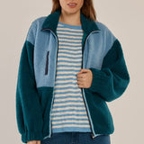 Jayne Fleece Jacket - Teal Green/Blue