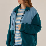 Jayne Fleece Jacket - Teal Green/Blue