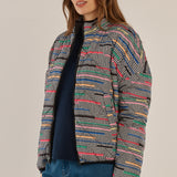 Finch Reversible Jacket - Rainbow Houndstooth/Black