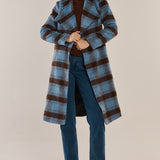 Britney Coat - Blue/Chocolate Check