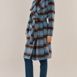 Britney Coat - Blue/Chocolate Check