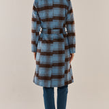 Britney Coat - Blue/Chocolate Check