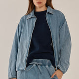 Callie Bomber Jacket - Medium Blue