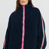 Aubrey Fleece Jacket - Navy/Rainbow
