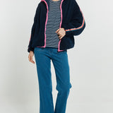 Aubrey Fleece Jacket - Navy/Rainbow