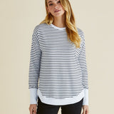 Lucy French Terry Sweat - Awning Stripe