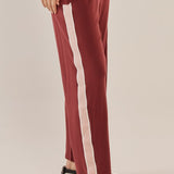 Evelyn Wide Leg Jogger - Burgundy