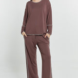 Evelyn Wide Leg Jogger - Nutmeg