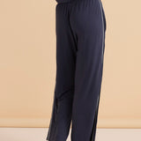 Evelyn Wide Leg Jogger - Petrol/White