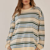 Easy Crew Sweat - Blue/Green Stripe