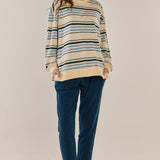 Easy Crew Sweat - Blue/Green Stripe