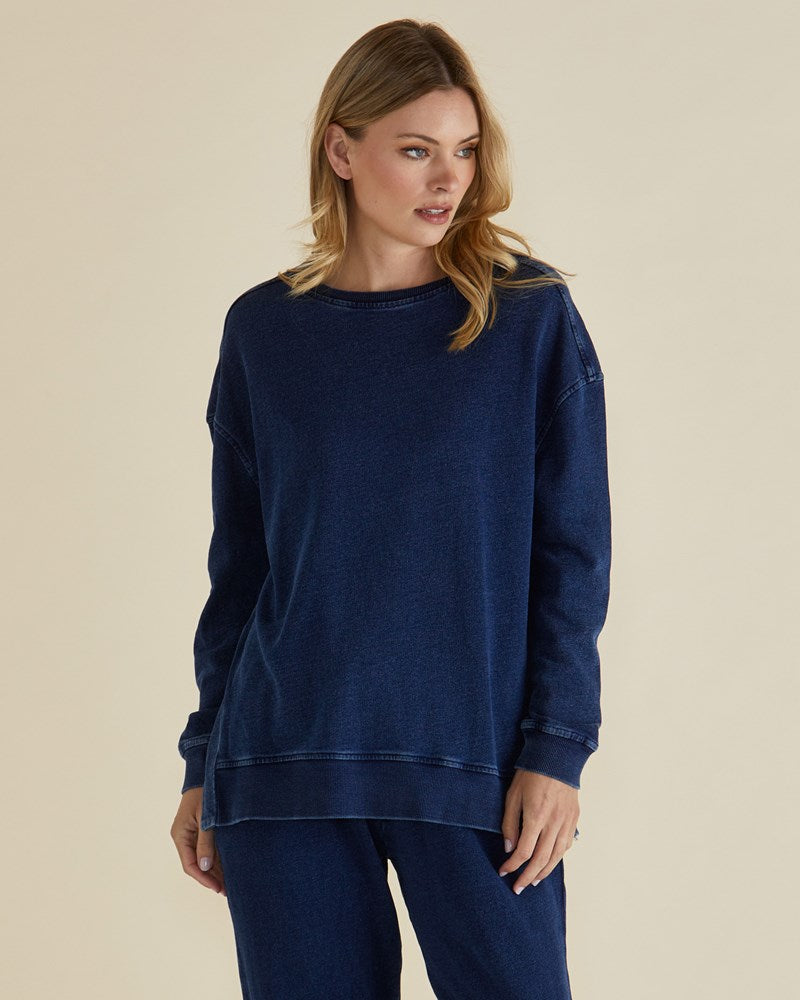 Easy Crew Sweat - Indigo Wash