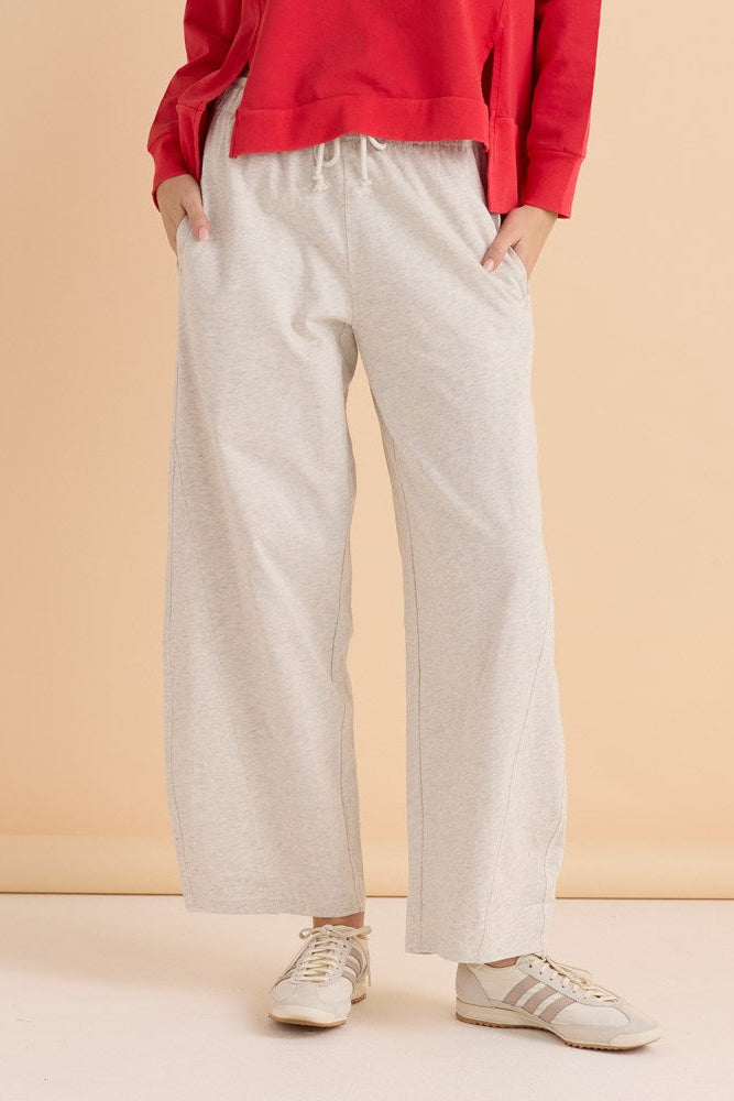 Barrel Leg Sweatpant - Grey Marle