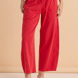 Barrel Leg Sweatpant - Red