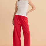 Barrel Leg Sweatpant - Red