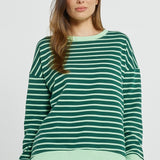 Tide Sweatshirt - Dark Green/Green Strip