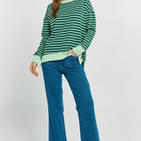 Tide Sweatshirt - Dark Green/Green Strip