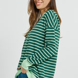 Tide Sweatshirt - Dark Green/Green Strip