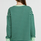 Tide Sweatshirt - Dark Green/Green Strip