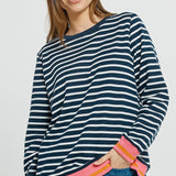 Tyra Sweat - Navy/White Stripe