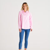 Jackie Relaxed Fit Cotton Button Up Shirt - Blush Pink