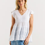 Danica Frill Top - White