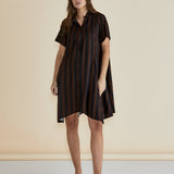Jasmine Dress - Chocolate Stripe