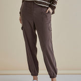 Lacey Lyocell Cargo Jogger - Brown