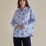 Sage Shirt - Blue Heart Stripe