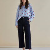 Sage Shirt - Blue Heart Stripe