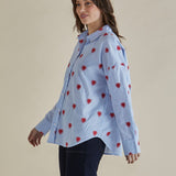 Sage Shirt - Blue Heart Stripe