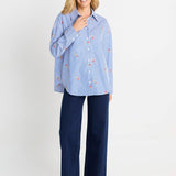 Sage Shirt - Rose Stripe