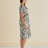 Elwood Dress - Olive Geometric Print