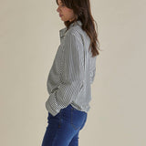 Crinkle Shirt - Black/White Stripe